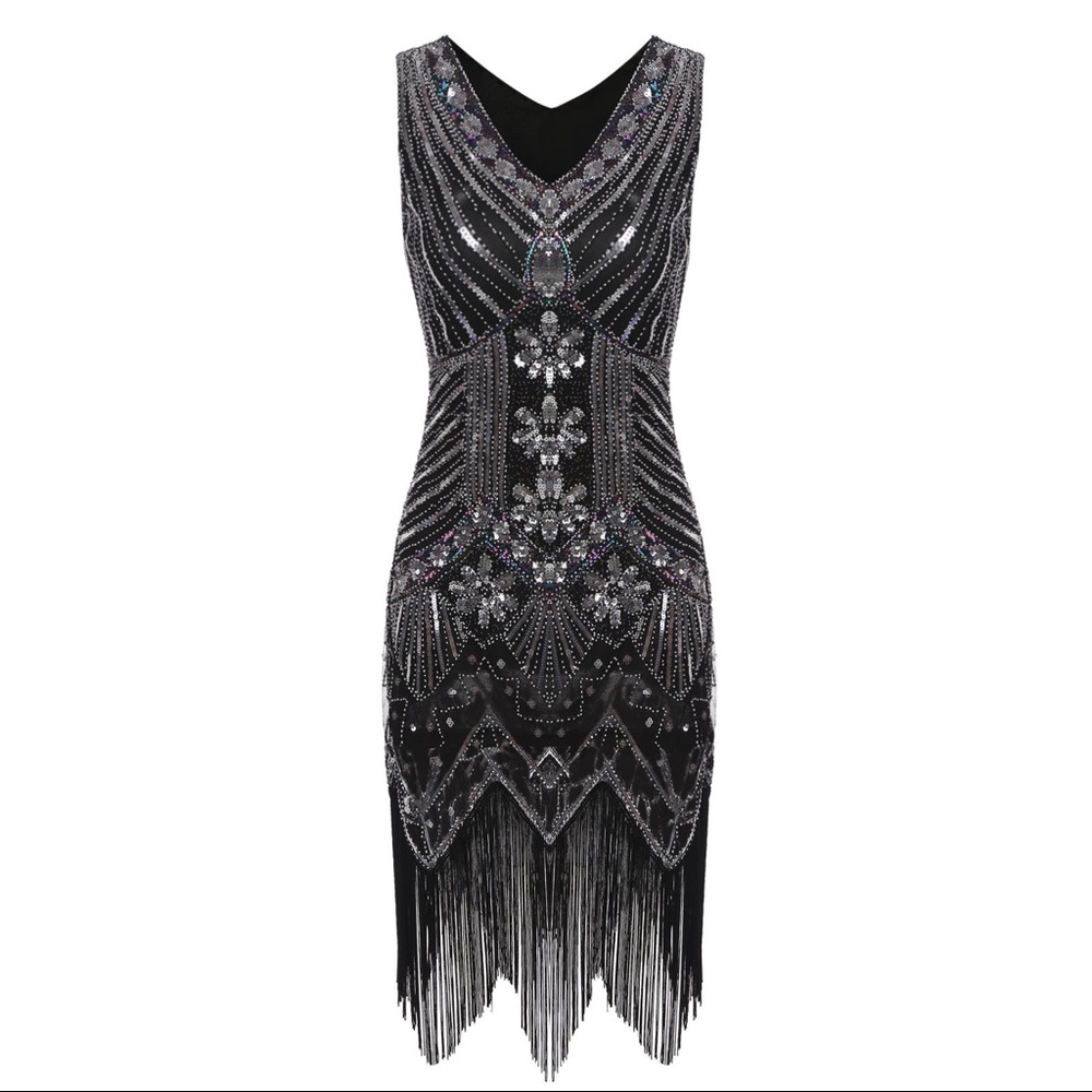 1920’s sequined fringe flapper dress